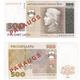 The 500-lat note. (“Paraugs” is Latvian for specimen.)